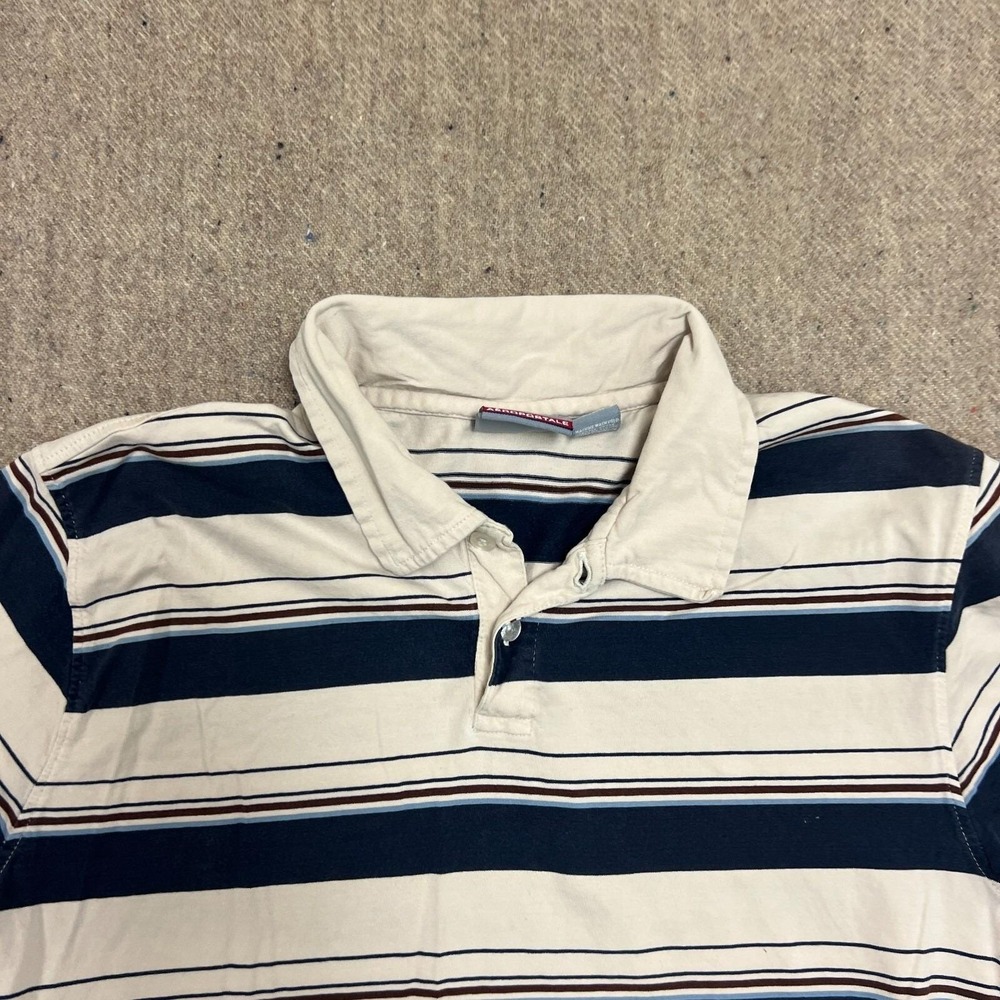 Vintage Aeropostale Polo Shirt Mens Large White 2000s‎ Y2K Striped - Picture 2 of 8